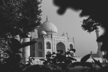 monument Taj mahal photo noir et blanc