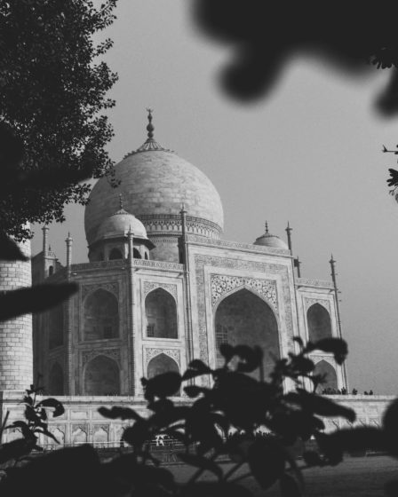 monument Taj mahal photo noir et blanc